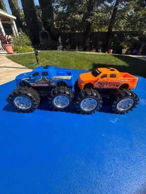 Blue & Orange Monster Truck Twin Pack - Kids Trucks